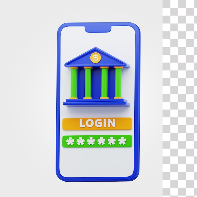 Mobile banking 3d icon