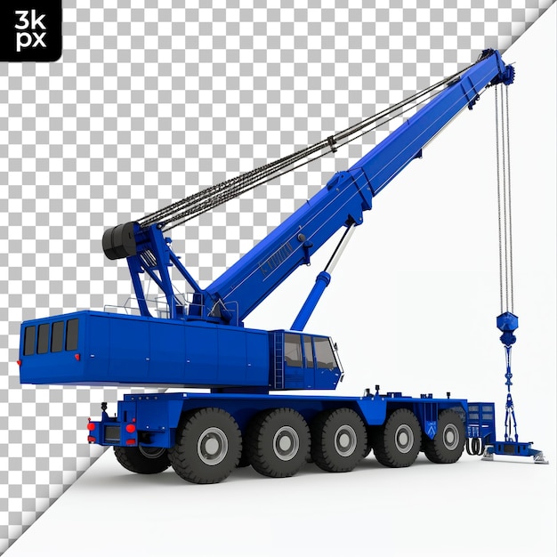 PSD mobile crane isolated on transparent background