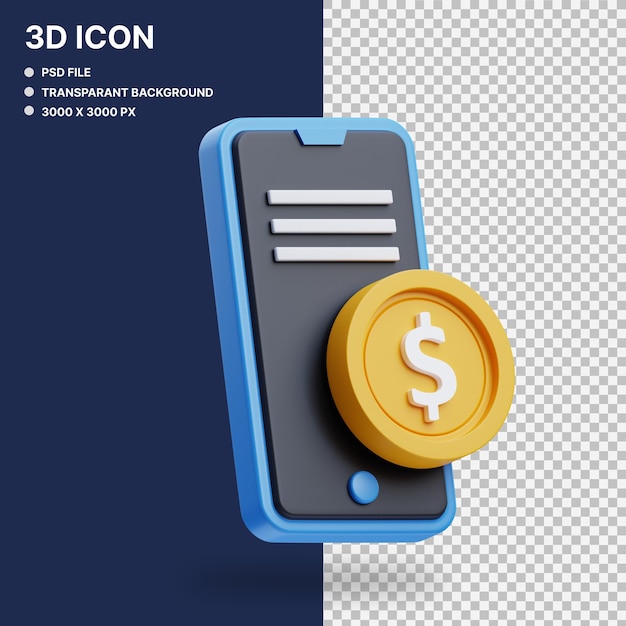 PSD モバイルファイナンス 3d グラフィックイラスト