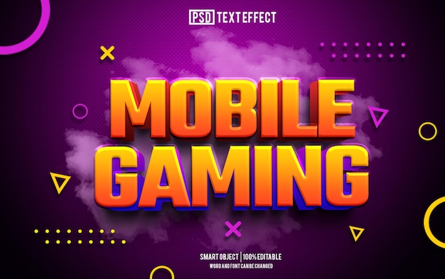 Mobile gaming text effect font editable typography 3d text