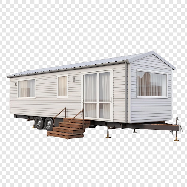 PSD mobile home house isolated on transparent background