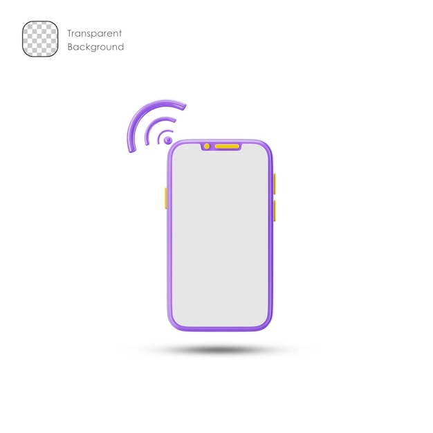 PSD mobile hotspot 3d icon and symbol in white background. modern and minimalistic design.