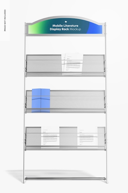 PSD mobile literature display rack mockup, front view