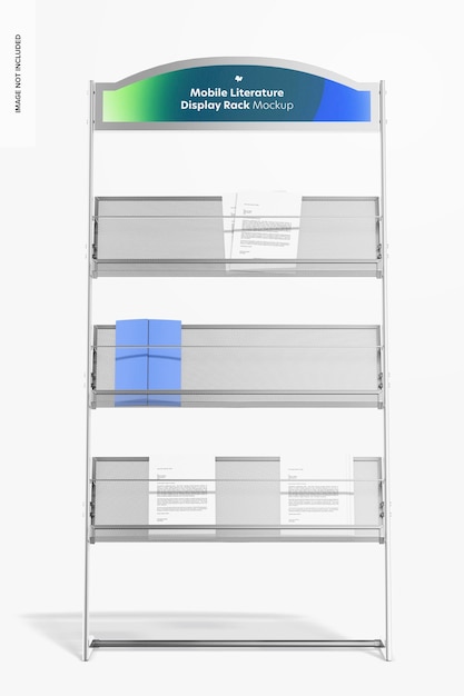 PSD mockup di espositore per letteratura mobile, vista frontale