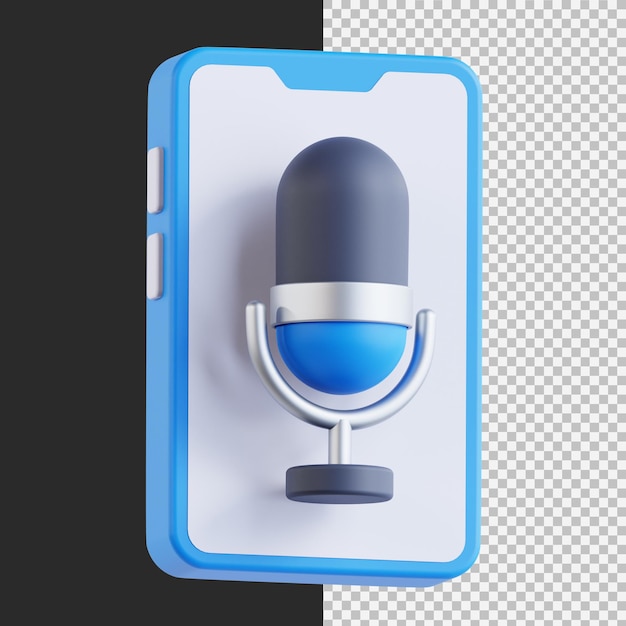 モバイルマイク 3D グラフィックイラスト