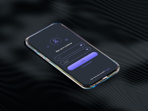 Mobile Mockup Minimal and Modern Dark