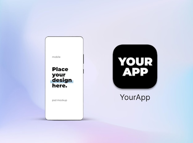 Mobile mockup with app icon and phone screen
