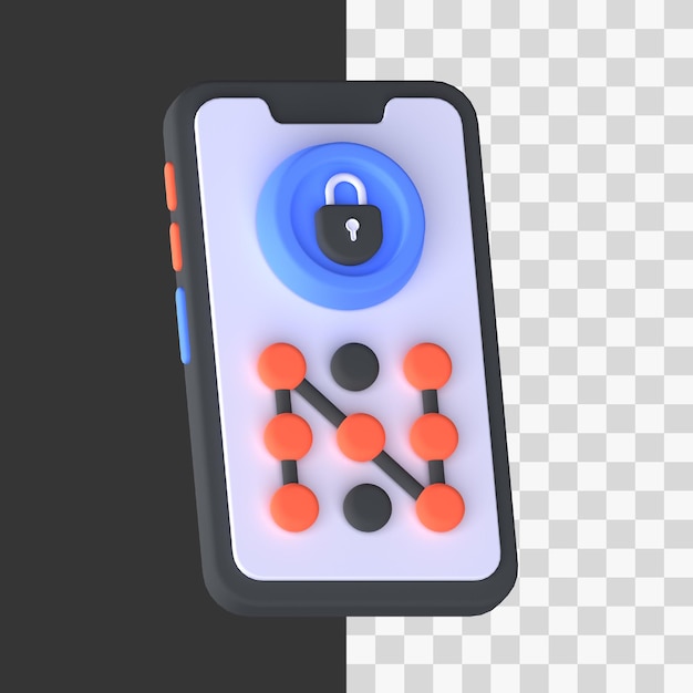 mobile patern in 3d render for graphic asset web presentation or other