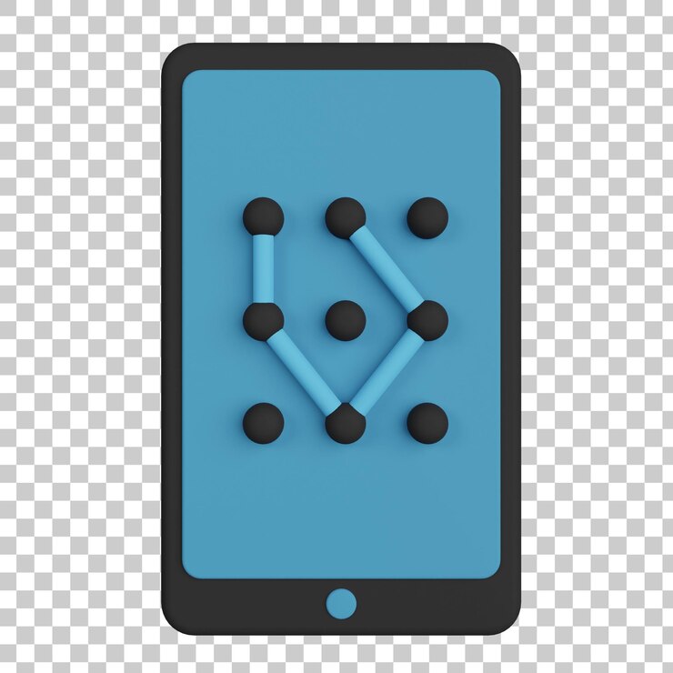 PSD mobile pattern lock 3d illustration