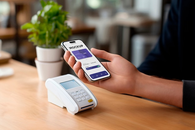 PSD mobile payment mockup design