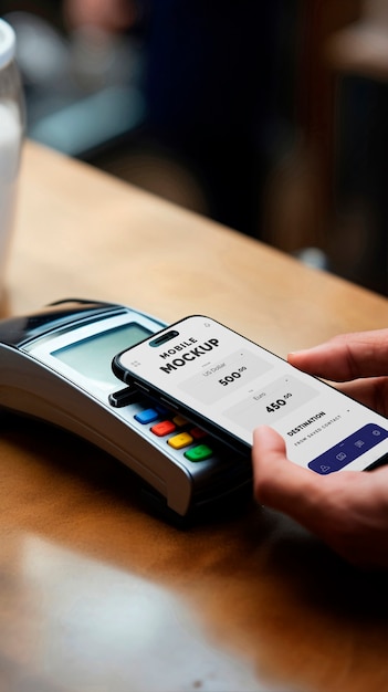 PSD mobile payment mockup design