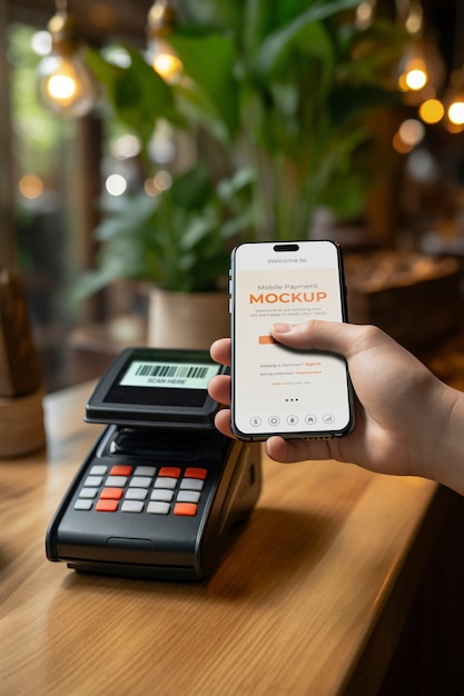 PSD mobile payment mockup design