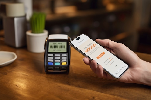 PSD mobile payment mockup design