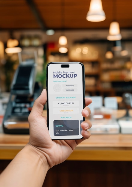 PSD mobile payment mockup design