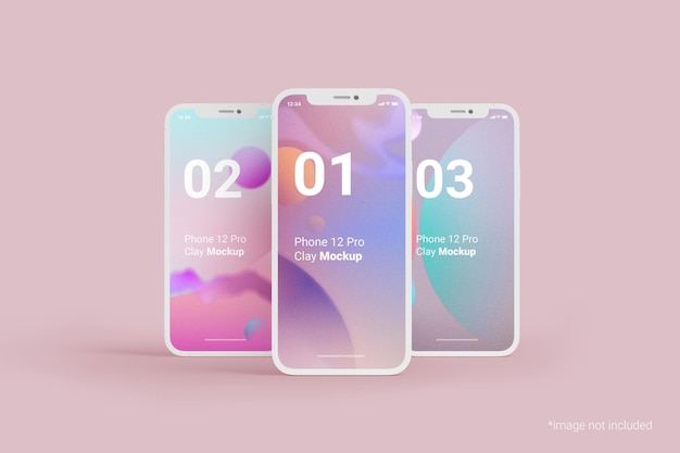 PSD mobile phone design clay mockup