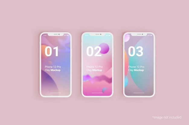 PSD mobile phone design clay mockup