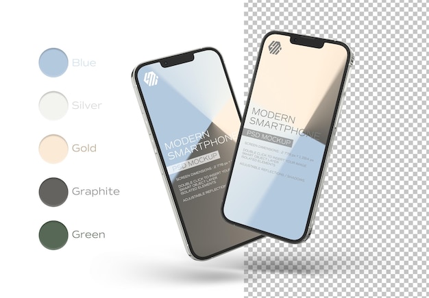 Mobile phone isolated on white mockup