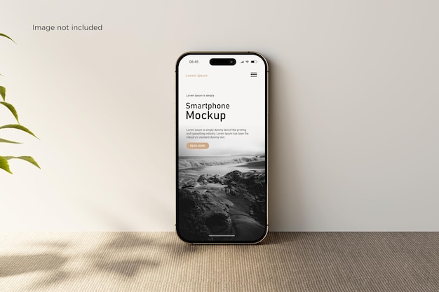 Mobile phone mockup on the floor