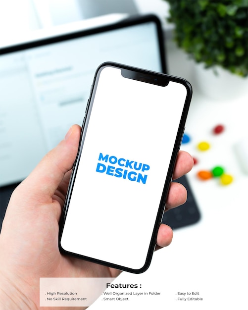 Modello psd di mockup per telefono cellulare