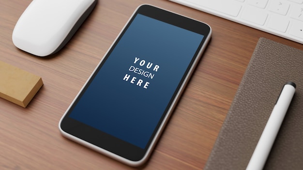 Mobile phone mockup scene.