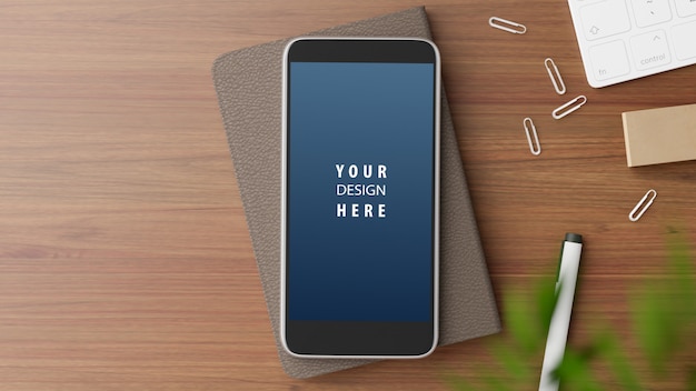 PSD mobile phone mockup scene.