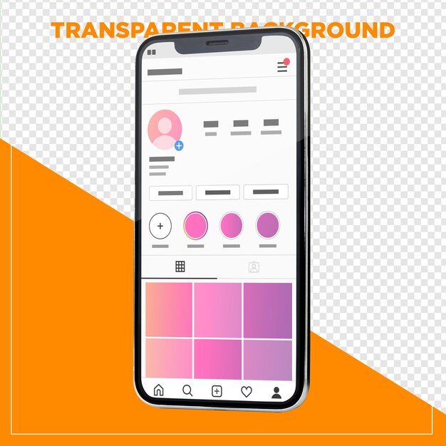 mobile phone mockup with transparent background