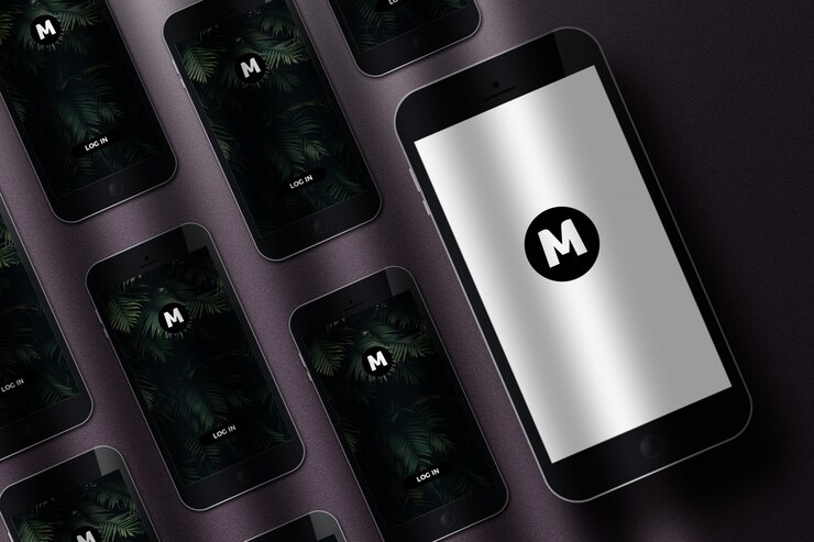 PSD mobile phone realistic mockup