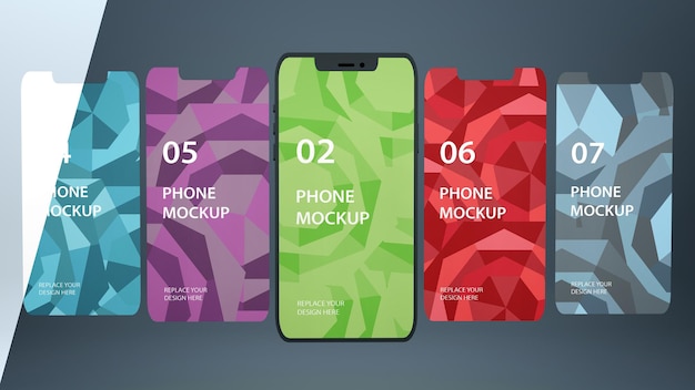 PSD mobile phone screen interface mock-up