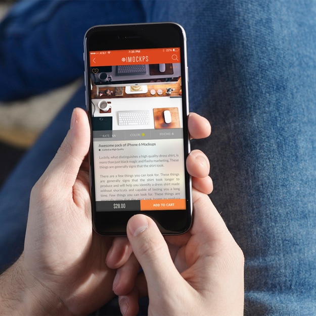 mobile phone screen mock up design