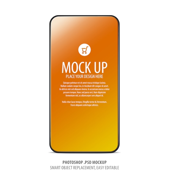 PSD mobile phone screen mockup template