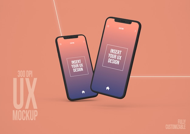 PSD mobile phone screen mockup template