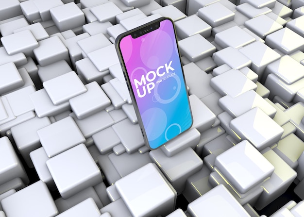 Mobile phone screen mockup template