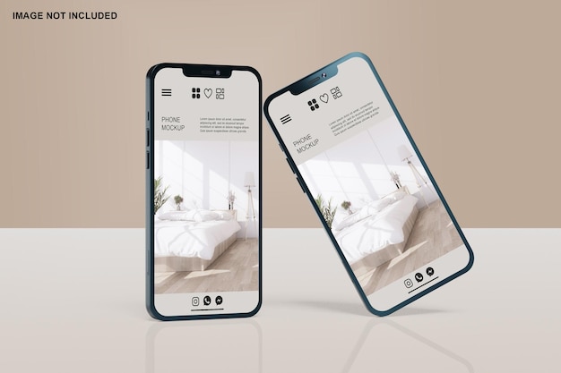 PSD mobile phone screen mockup template