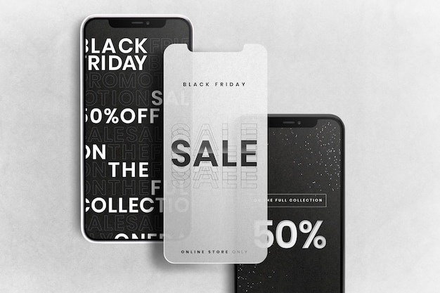 Mobile phone screens mockup