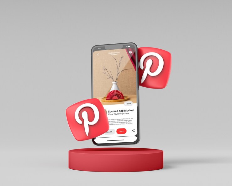 PSD mobile phone with social media mockup