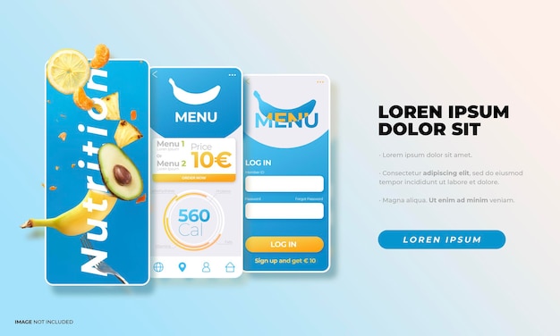 Mobile screen mockup for app Presentation for web design UX UI