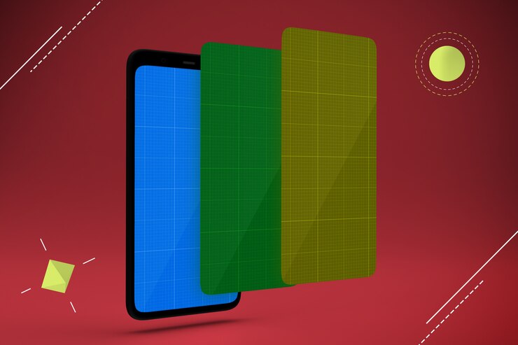 PSD mobile screens mockup