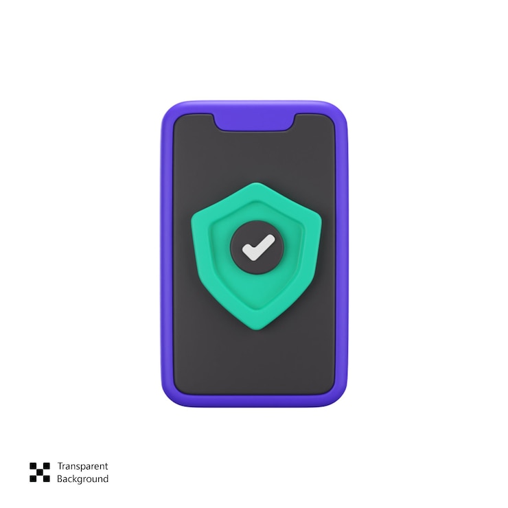 PSD mobile security 3d icon
