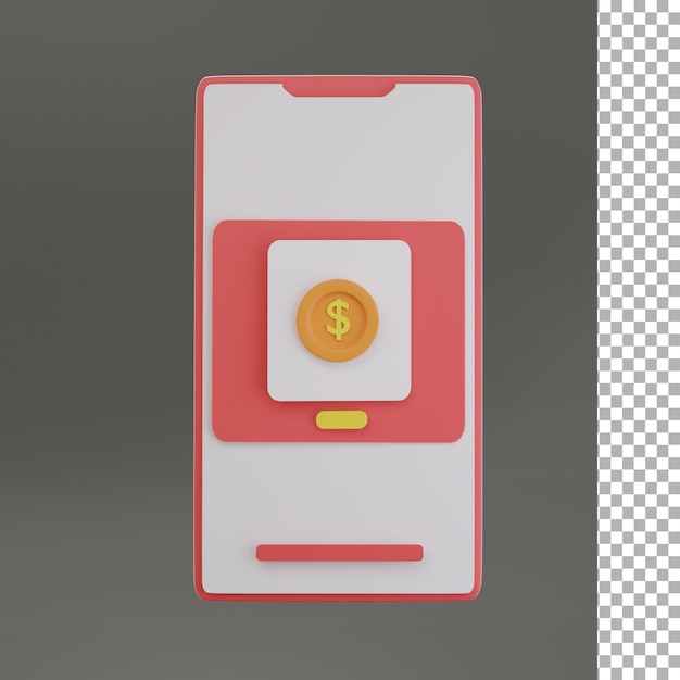 PSD mobile shopping 3d icon