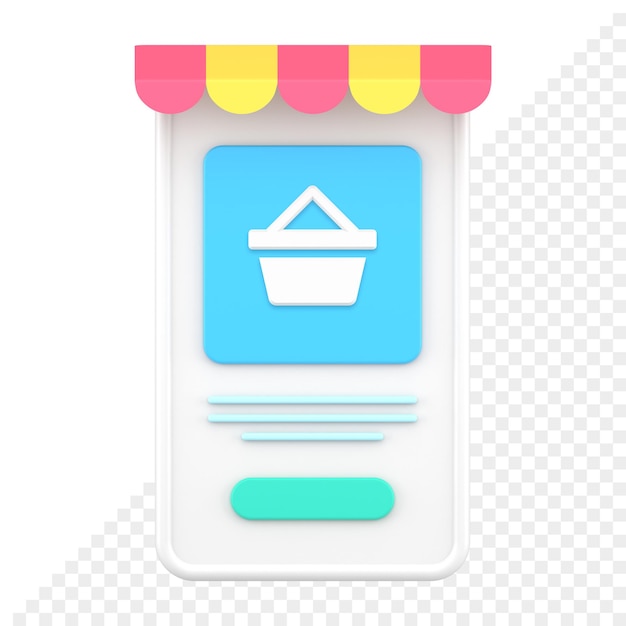 Mobile store 3d icon