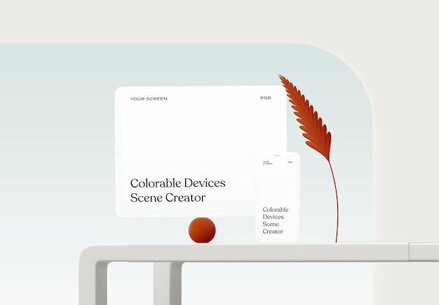 PSD creatore di scene di mockup per dispositivi mobili e tablet