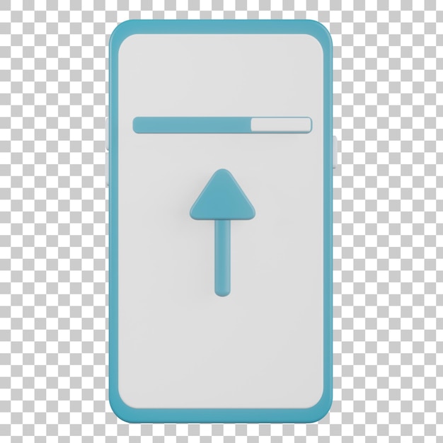 PSD illustrazione di rendering 3d dei dati di caricamento mobile