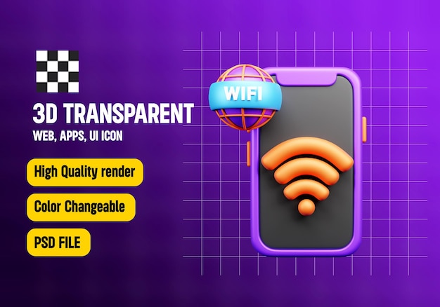 Mobile Wifi 3D Icon or Future Things 3D Icon