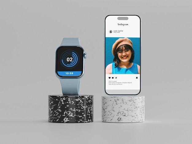 mobile with watch mockup