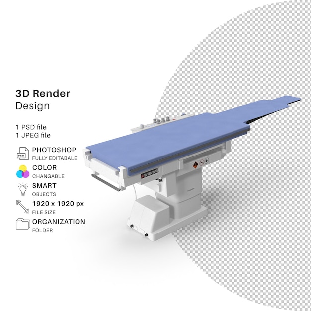 Mobilny Stół Do Angiografii Modelowanie 3d Plik Psd Realistyczny Sprzęt Dentystyczny