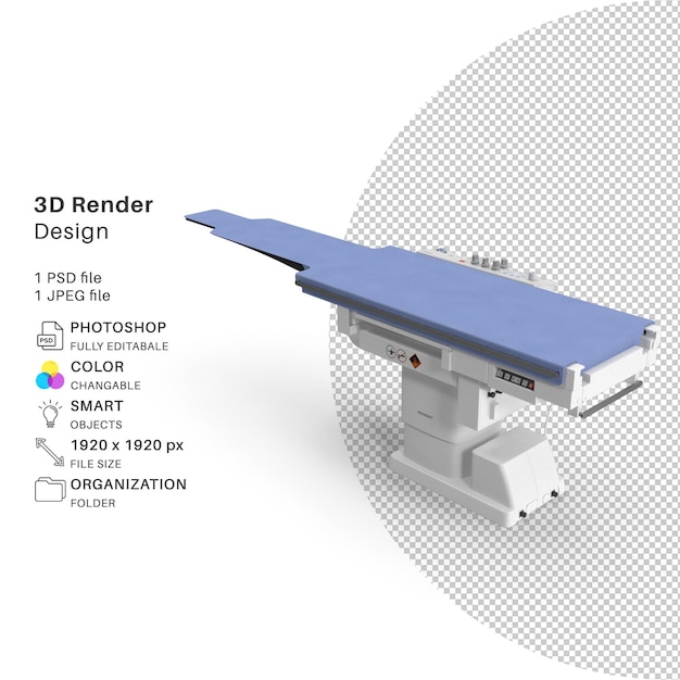 Mobilny Stół Do Angiografii Modelowanie 3d Plik Psd Realistyczny Sprzęt Dentystyczny