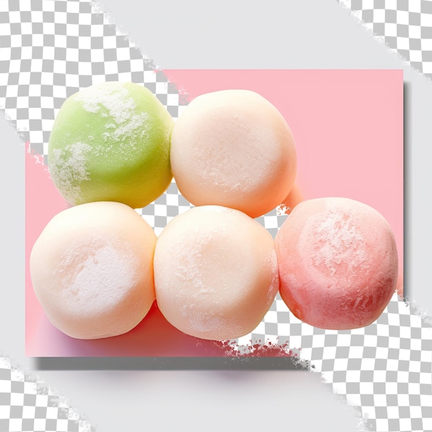 PSD mochi dessert op een doorzichtige achtergrond