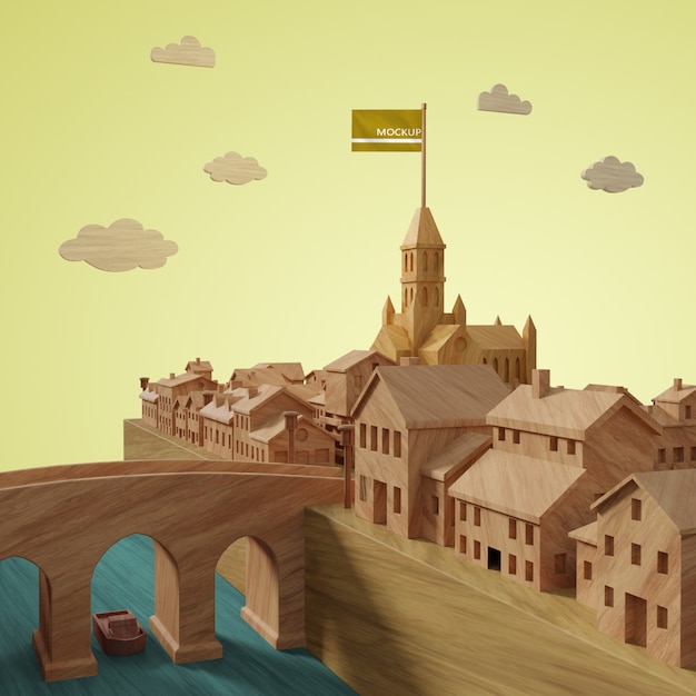 Mock-up 3d cities buildings model