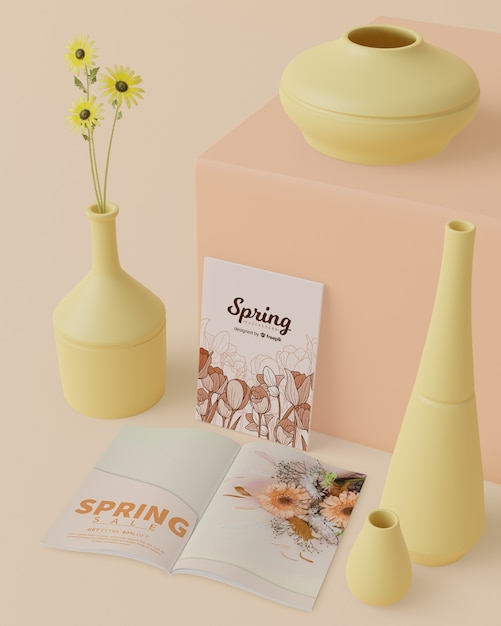 Mock-up 3d spring decorations