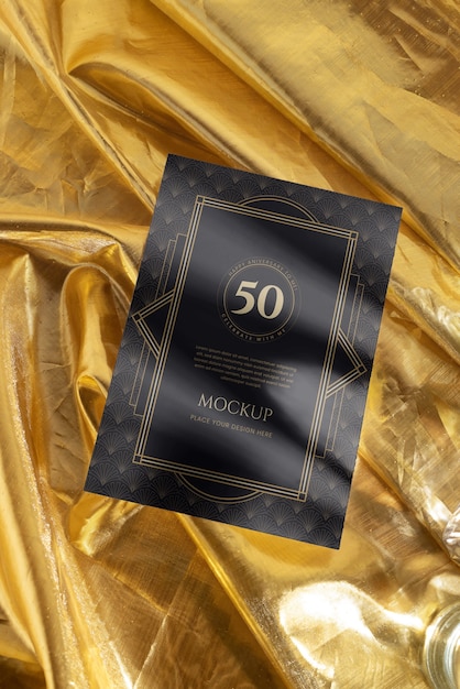 PSD mock-up for 50 years marriage celebration party invitation